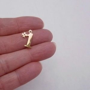 #1 "Number One" Charm by CELLINI Sterling Silver Gold Vermeil Pendant Bracelet